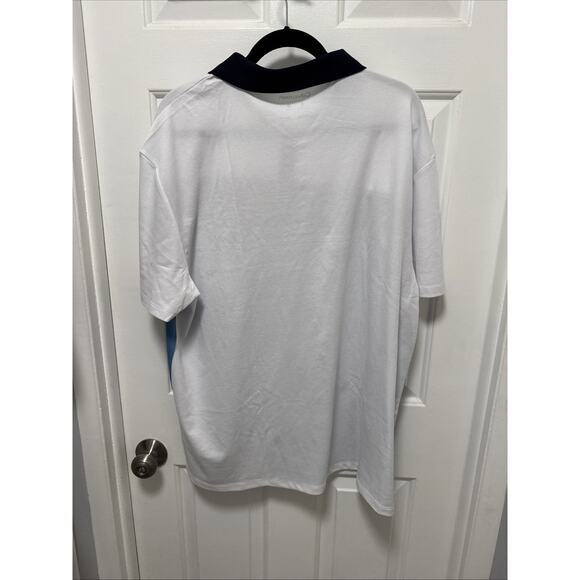 Calvin Klein Polo Shirt Mens 2XL White Blue Colorblock Quick Dry Wicking New - Picture 5 of 5